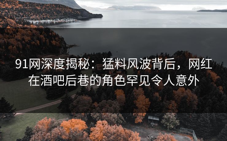 91网深度揭秘：猛料风波背后，网红在酒吧后巷的角色罕见令人意外
